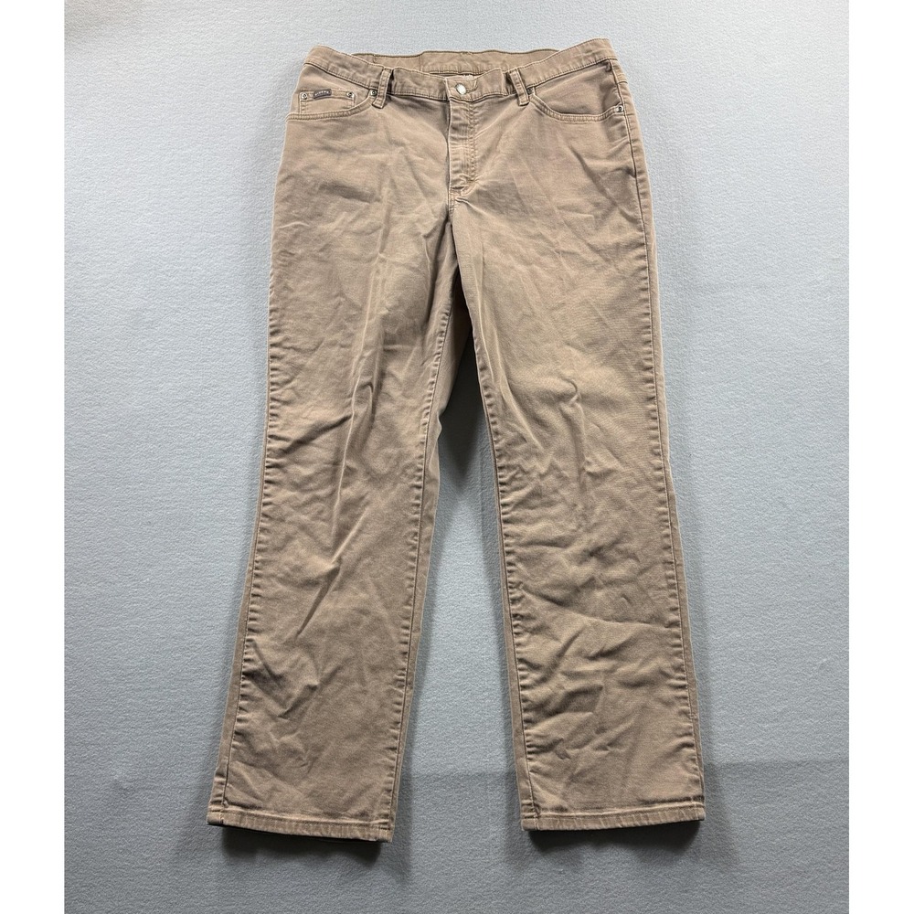 Riders By Lee Jeans Womens 16M Beige Straight Stretch Denim Regular Fit 34x29